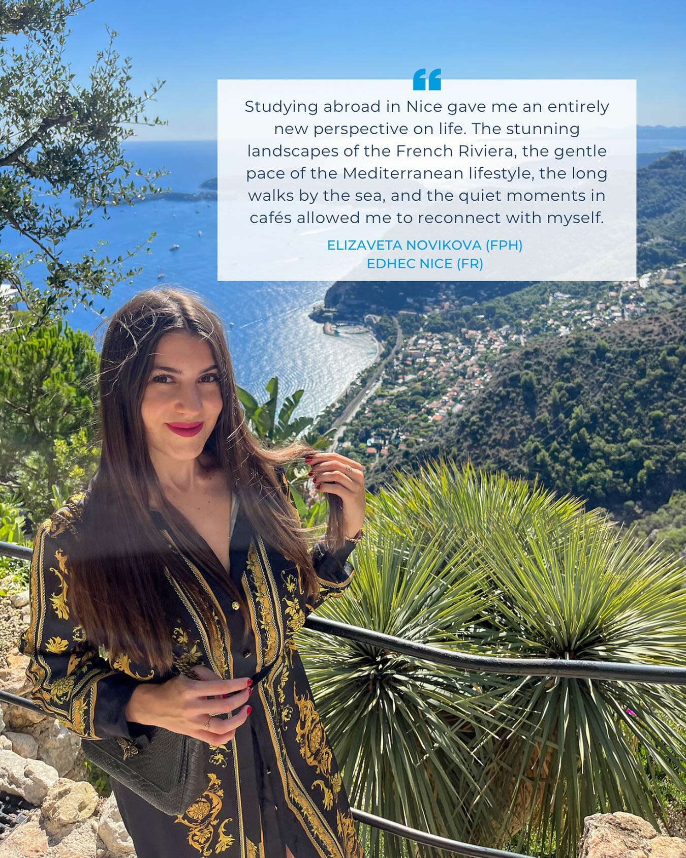 There are places that don’t just change your surroundings, but your inner world too 🇫🇷🌊 Thank you Elizaveta for sharing your journey from Nice – where the calm rhythm of the Mediterranean, breathtaking Riviera views, and quiet café corners offered space for reflection and self-discovery ☕🌅
#studyabroad #erasmusfrance #exchange #exchangestudent #france