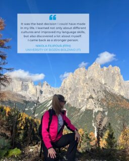 Some journeys don’t just change the place you’re in - they change the person you become⛰️🌍
Surrounded by new cultures, and breathtaking views, studying abroad becomes a journey inward as much as outward… an experience that leaves you stronger, more open, and forever inspired✨

#studyabroad #erasmus #exchangestudent #bolzano