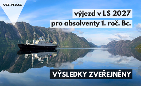 Zveřejnění výsledků výběrového řízení na studium zahraničí v LS 2027 pro výjezdy ve 2. ročníku Bc. studia